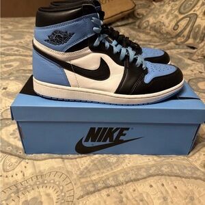 Nike Air Jordan 1 High - Black, White, Light Blue